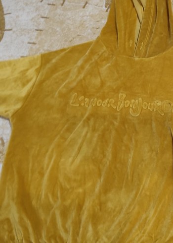 Sarı Süet Kadın Sweatshirt - Görsel 2