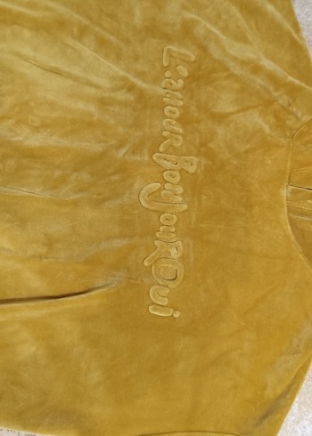 Sarı Süet Kadın Sweatshirt - Görsel 4