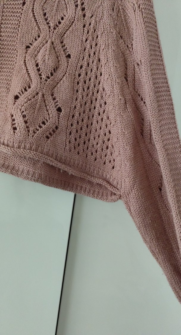 Bohem Tarzı Uzun Kollu Örgü Kadın Yarasa Kazak - Görsel 5