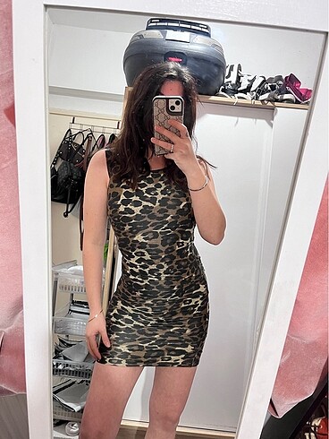 Bershka leopar elbise