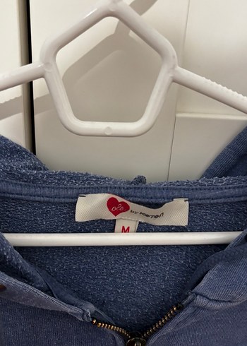 Kadın Mavi Kapüşonlu Salaş Sweatshirt - Görsel 2