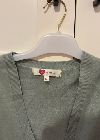 Yeşil Düğmeli Kadın Midi Hırka - Görsel 2