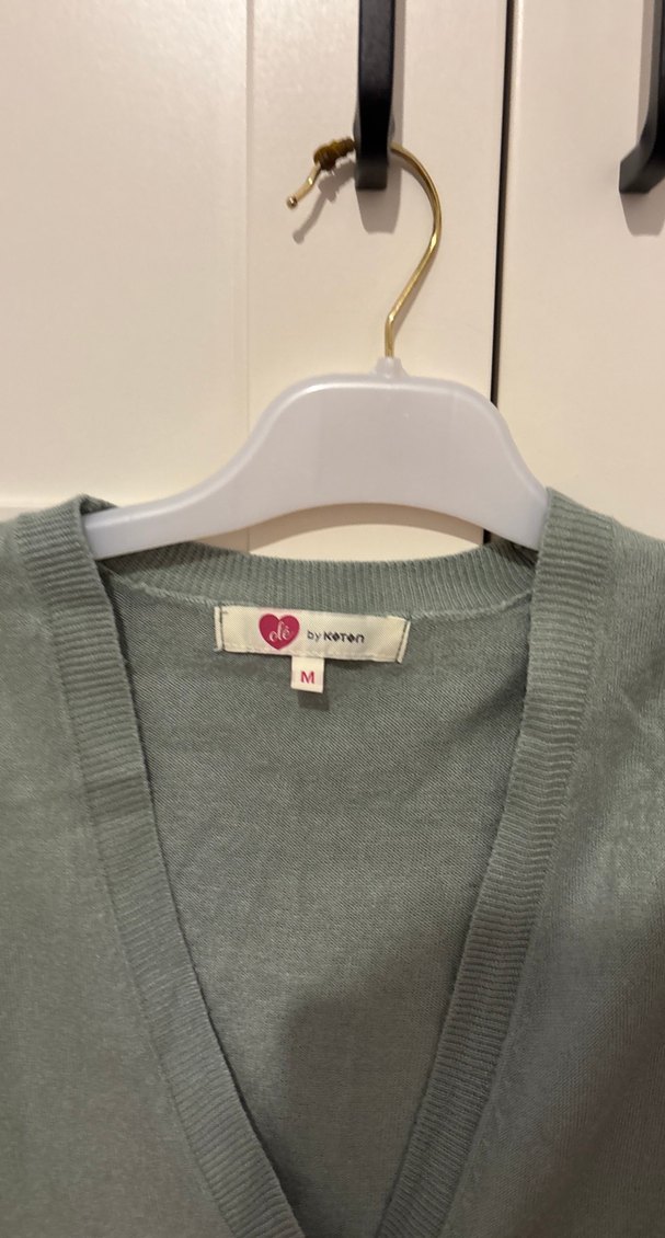 Yeşil Düğmeli Kadın Midi Hırka - Görsel 2