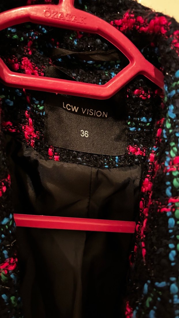 Düğmeli, Ekoseli Kadın Blazer - Görsel 3