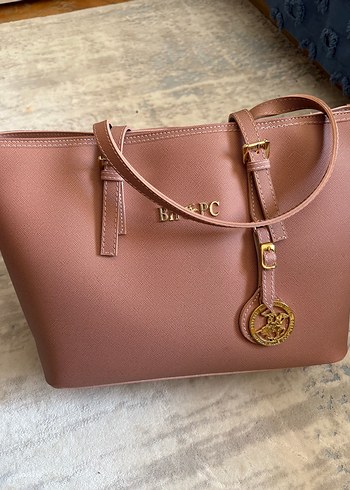 Beverly Hills Polo Club Gülkurusu Deri Fermuarlı Kadın Çanta