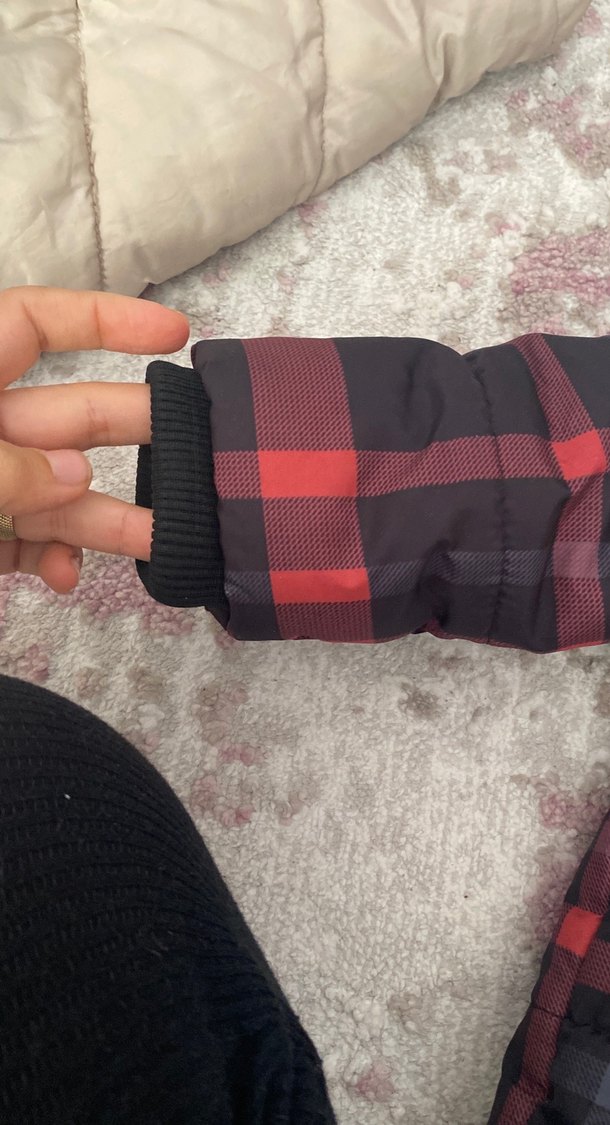 Kırmızı Ekose Kapüşonlu Erkek Çocuk Mont - Görsel 2