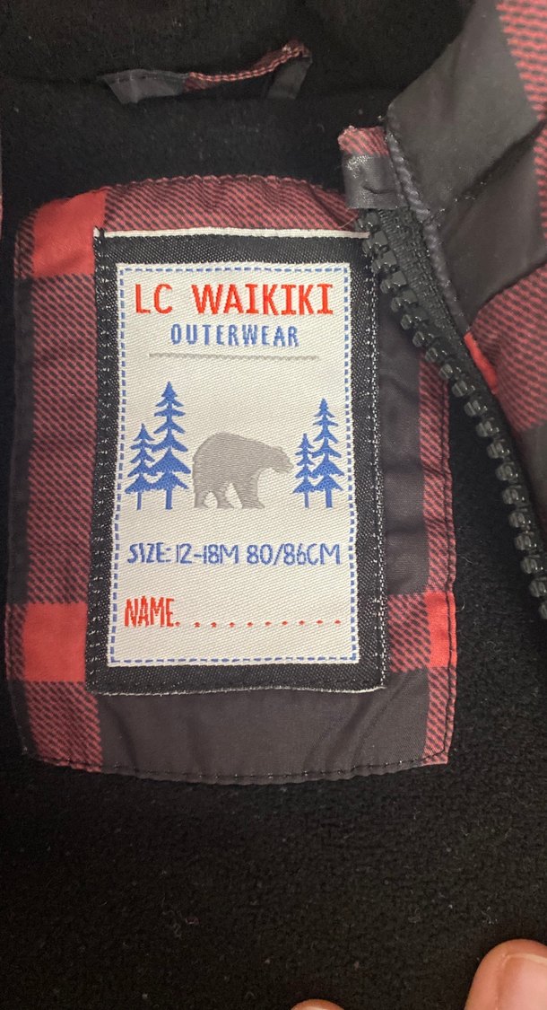 Kırmızı Ekose Kapüşonlu Erkek Çocuk Mont - Görsel 3