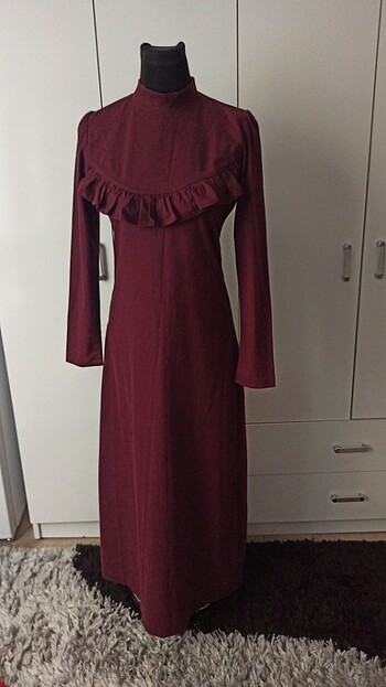 38 Beden bordo Renk Elbise