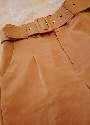 Zara Pudra kalın Kemerli pantolon