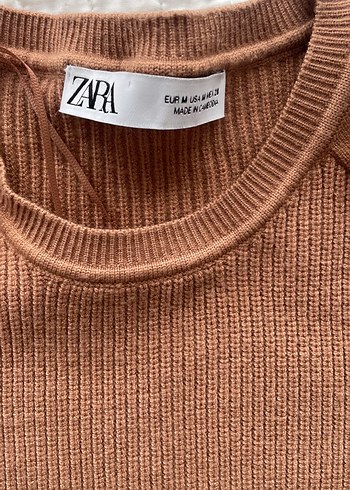 Zara marka Düğmeli Kahverengi Kadın Triko Kazak - Görsel 2