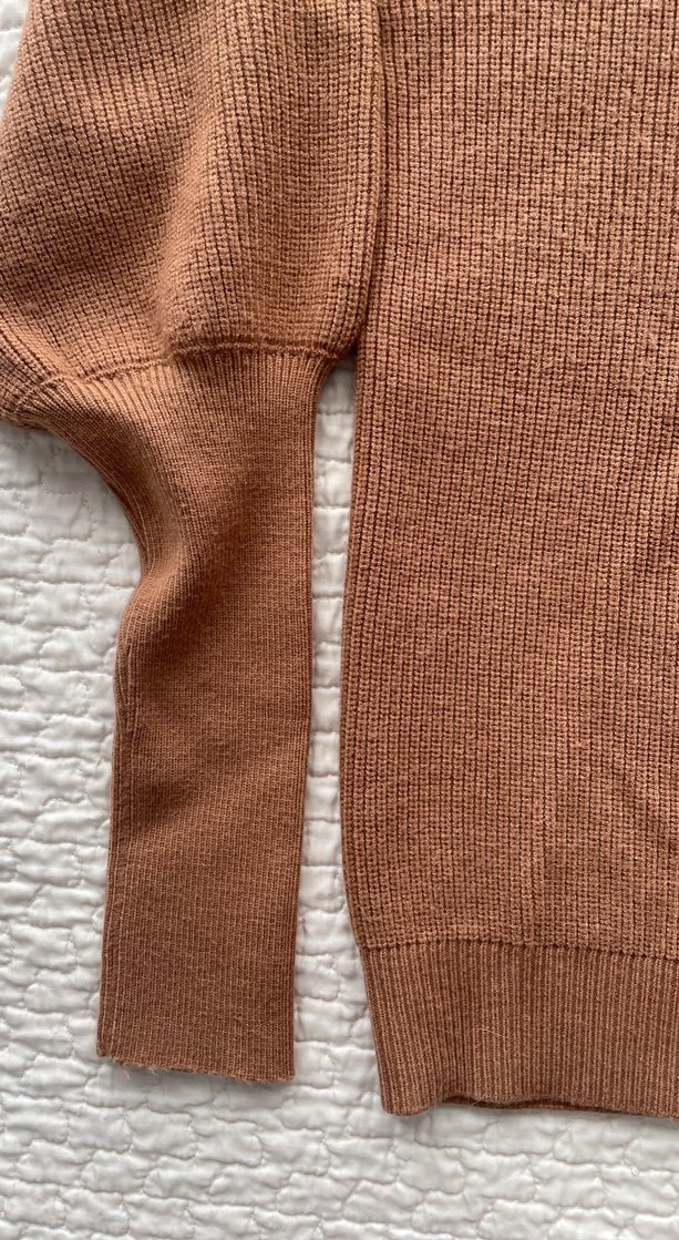 Zara marka Düğmeli Kahverengi Kadın Triko Kazak - Görsel 4