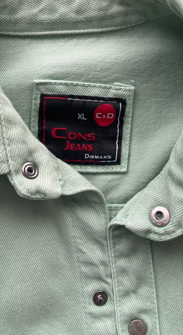 Erkek  Yeşil Kot  Uzun Kollu Gömlek Ceket - Görsel 2