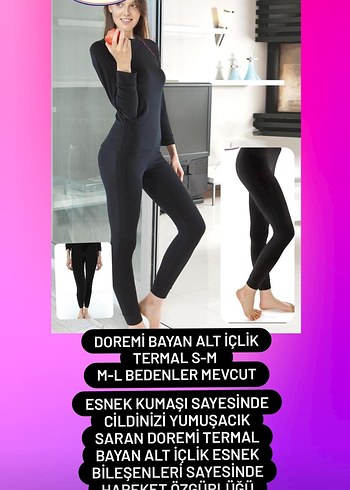 Doremi Termal Siyah Kadın Tayt