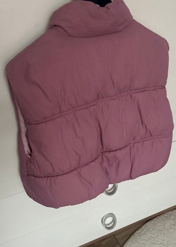 Mor Yüksek Yakalı Fermuarlı Kadın Yelek - Görsel 3