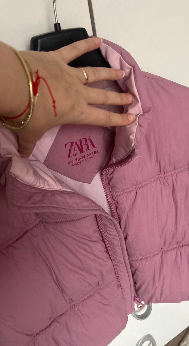 Mor Yüksek Yakalı Fermuarlı Kadın Yelek - Görsel 2