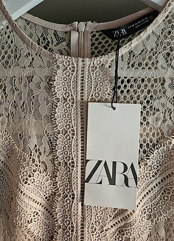 s Beden Zara elbise etiketli