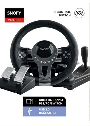 Snopy V5H Pro USB 2.0 Bağlantılı Oyun Direksiyonu