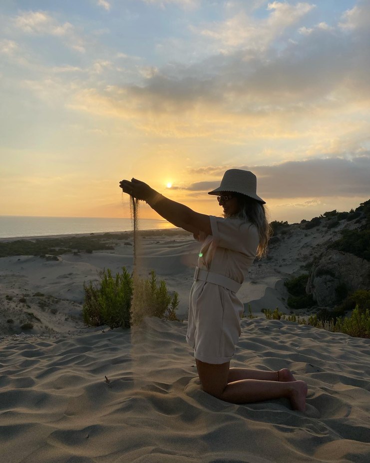 Kadın Kemerli Kısa Tulum - Camel Renk - Görsel 2