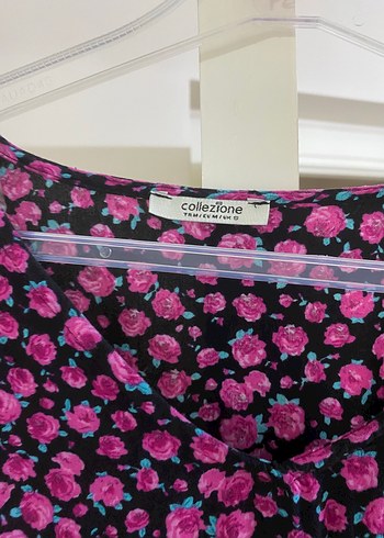 Pembe Çiçekli Midi Bohem Elbise - Görsel 3