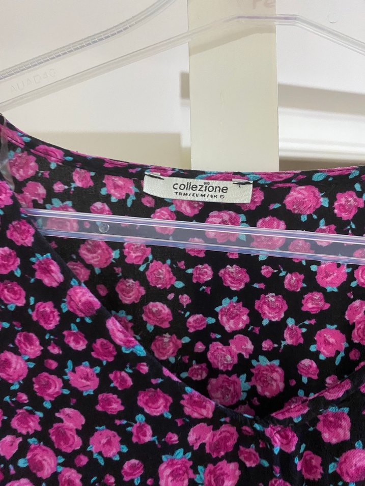 Pembe Çiçekli Midi Bohem Elbise - Görsel 3