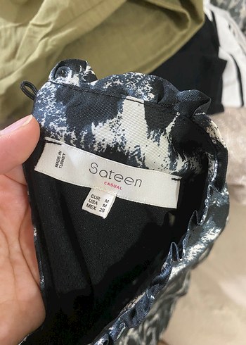 Gri Bağlama Desenli Fırfırlı Uzun Kollu Elbise - Görsel 2