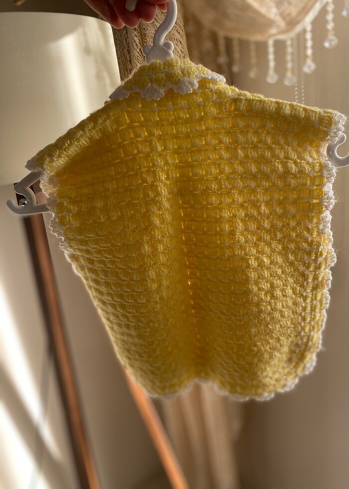 Örgü bebek yelek  süveter hiç kullanılmadı yeni - Görsel 2