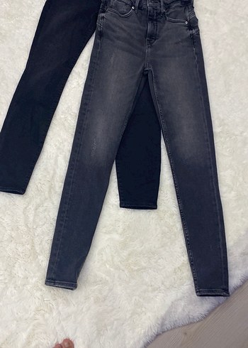 36 Beden gri Renk İkili Gri Midi Boy Regular Fit Kadın Jean