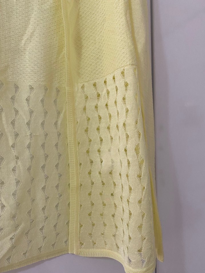 Sarı Midi Kadın Hırka V Yaka - Görsel 2