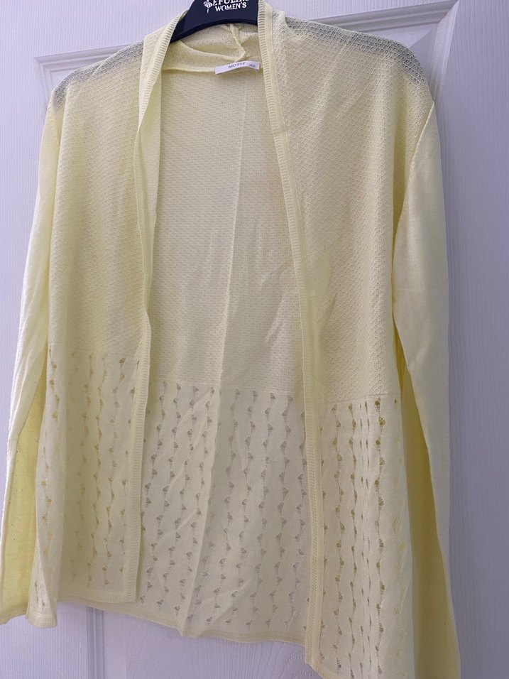 Sarı Midi Kadın Hırka V Yaka - Görsel 4