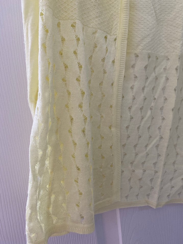 Sarı Midi Kadın Hırka V Yaka - Görsel 3