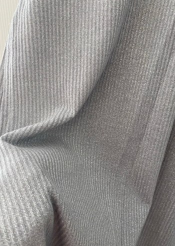Gri Uzun Kollu Yüksek Yaka Triko Elbise - Görsel 7