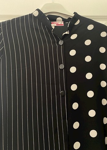 Düğmeli Siyah Uzun Hamile Bluzu - Görsel 2