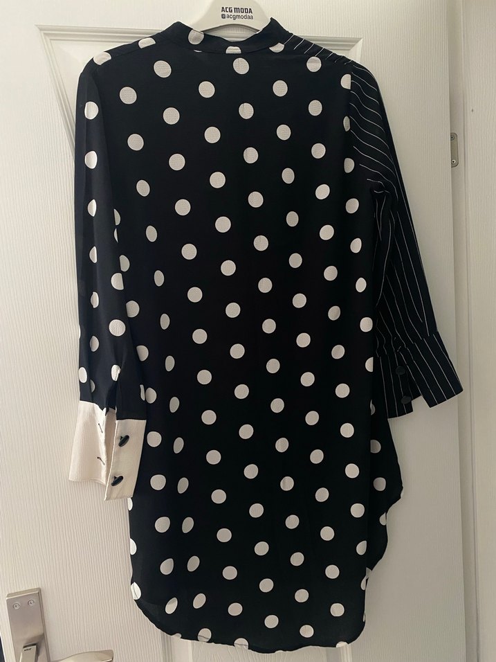 Düğmeli Siyah Uzun Hamile Bluzu - Görsel 4