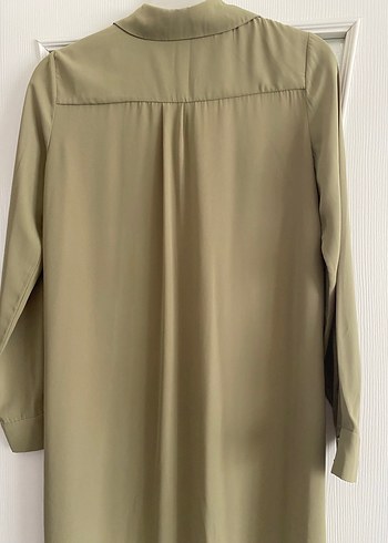 Düğmeli Uzun Kollu Haki Tunik - Görsel 3