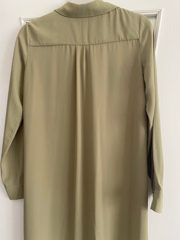 Düğmeli Uzun Kollu Haki Tunik - Görsel 3