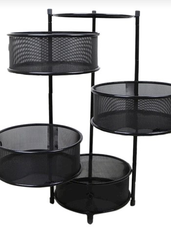 Dört Katlı Siyah Metal Dolap Düzenleyici - Görsel 2