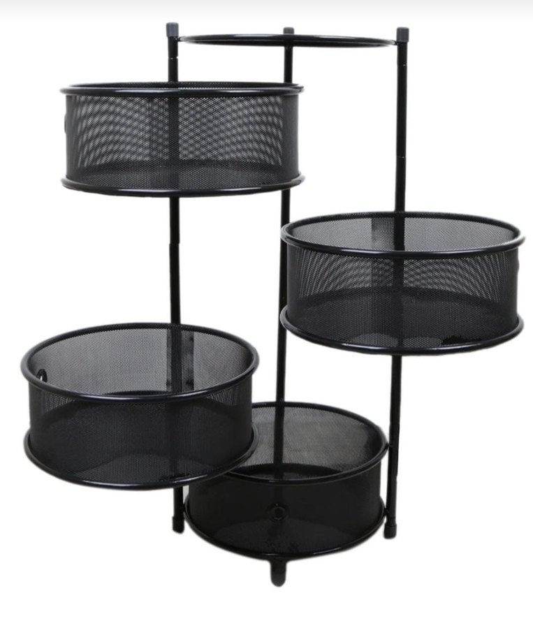 Dört Katlı Siyah Metal Dolap Düzenleyici - Görsel 2