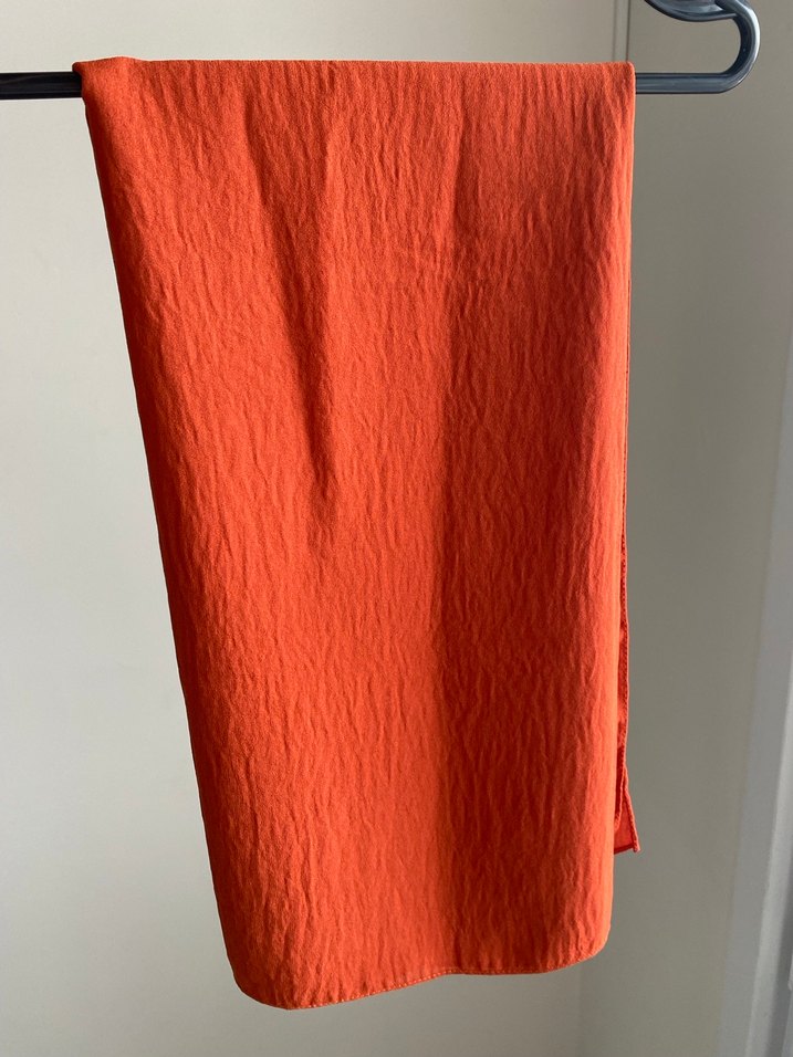 Turuncu Keten Kadın Şal - Görsel 2