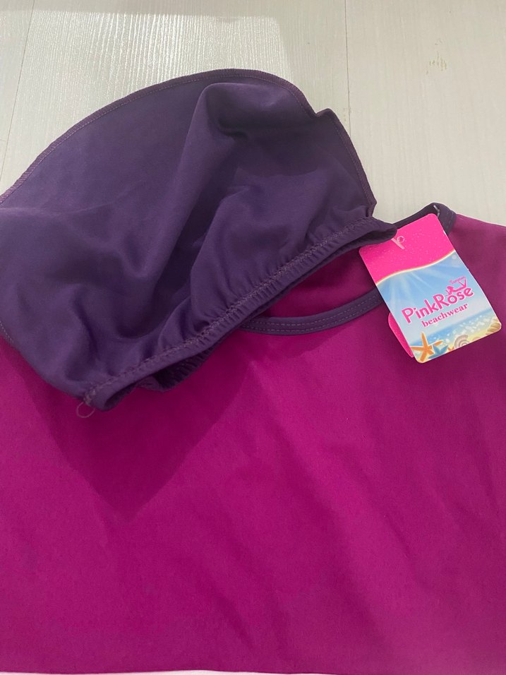 Mor Midi Hamile Tunik, Yüksek Yakalı, Drapeli - Görsel 5