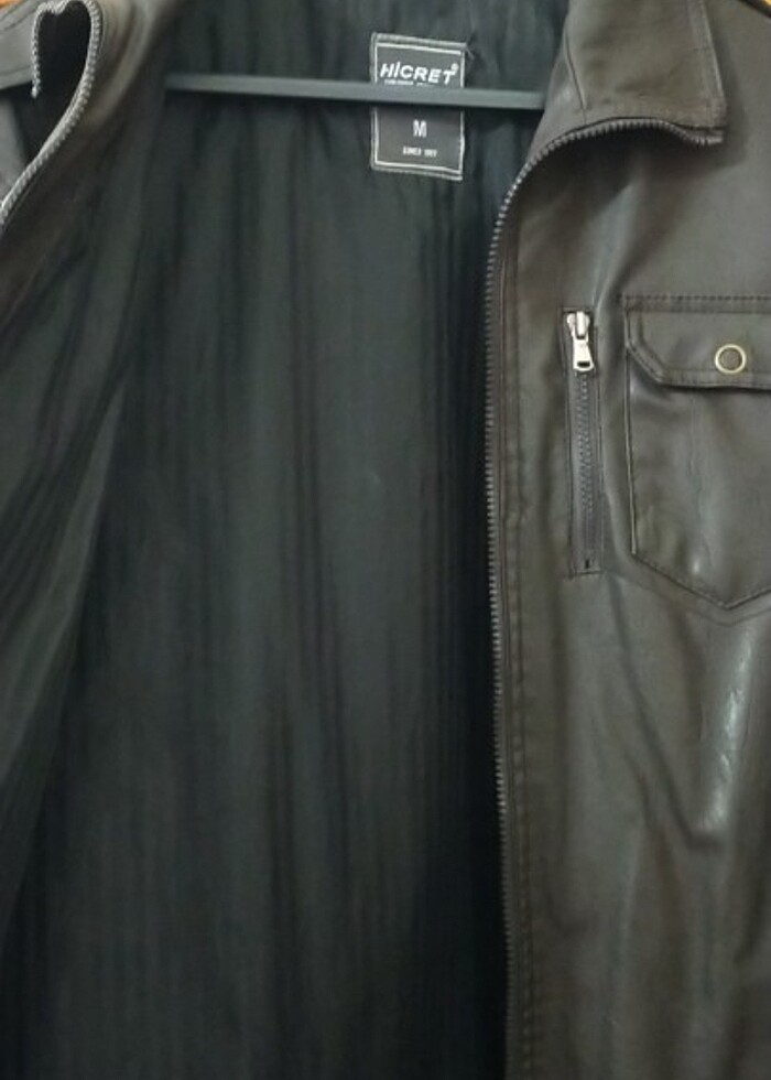 Deri ceket köyü kahverengi  - Görsel 2