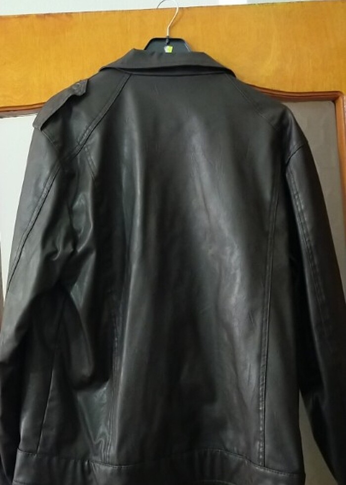 Deri ceket köyü kahverengi  - Görsel 4