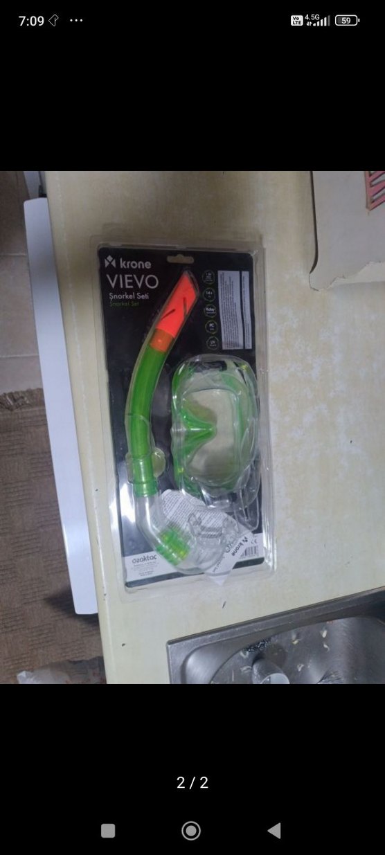 Krone Vievo Renkli Şnorkel Seti Velcro Kayışlı - Görsel 2