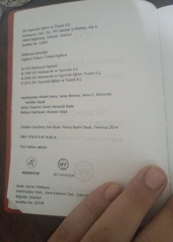 Redhouse İngilizce-Türkçe Sözlük - Görsel 3