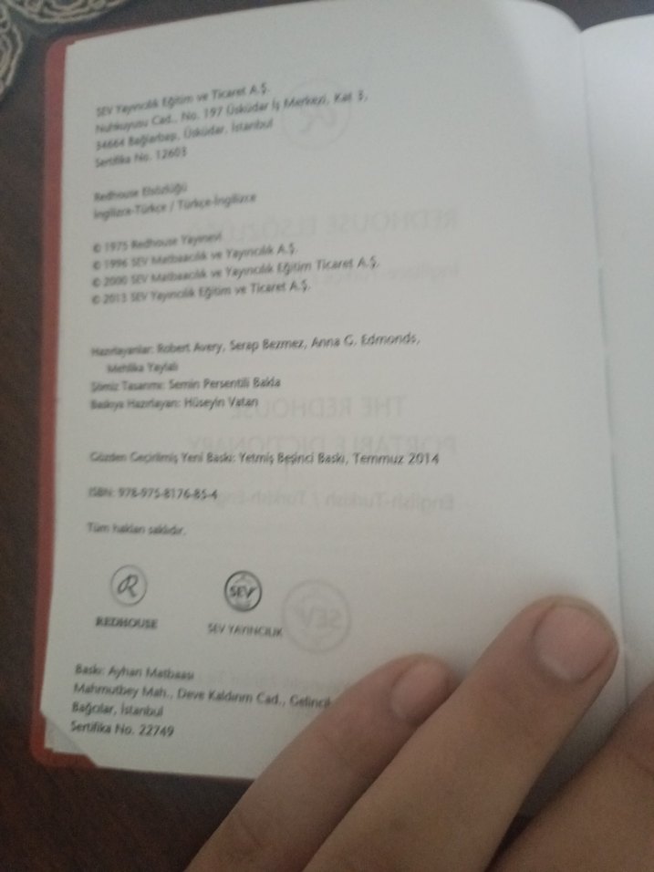 Redhouse İngilizce-Türkçe Sözlük - Görsel 3