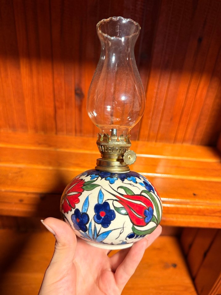 Renkli Çini Desenli Yağ Lambası - Görsel 3