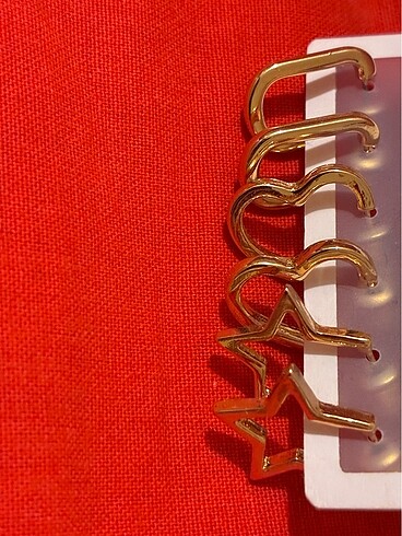 Diğer Üçlü gold mini küpe seti