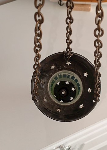 Nostaljik Yeşil Mozaik Desenli Masa Lambası - Görsel 2