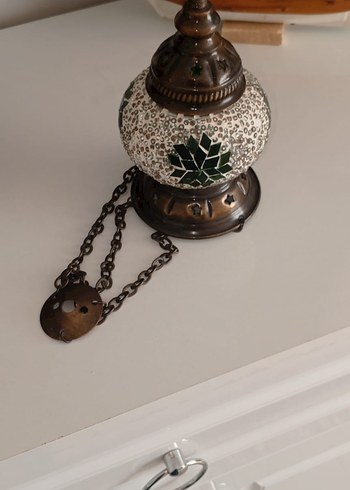 Nostaljik Yeşil Mozaik Desenli Masa Lambası - Görsel 3