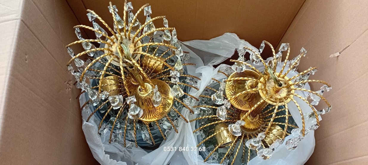 NOSTALJİK PİRİNÇ Kristal  Avize AÇIKLAMAYA BAKINIZ - Görsel 2