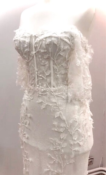 Fransız dantel balık gelinlik - Görsel 5